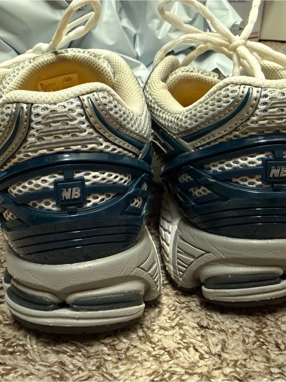 New Balance 1906  Mens Light Gray & Blue Running Sneakers